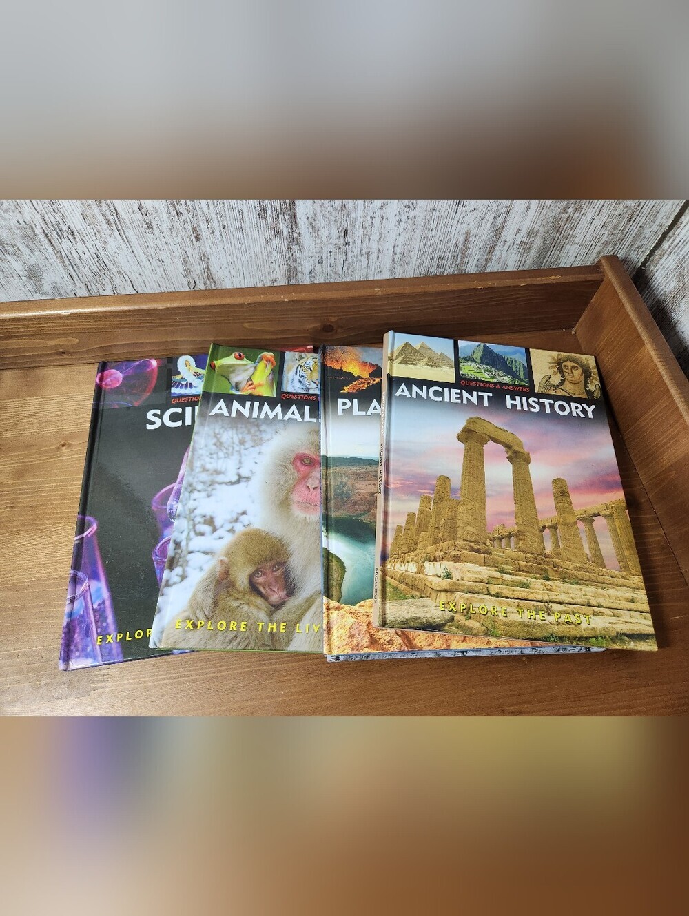 5 Set Book Bundle Ancient World History Animals, Science Planet Earth Hard Cover
